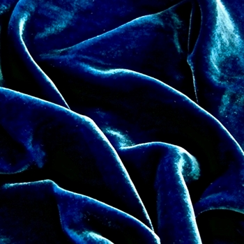 Silk Velvet - Lapis Blue - 45IN, 18% Silk, 82% Rayon, Delicate Wash