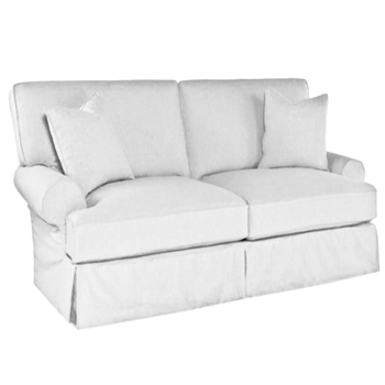 Lauren Love Seat 68W/42D/37H White Cotton Denim Slipcover