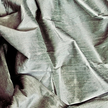 Dupioni Silk - Oyster Mist - 54in, 100% Hand Loomed Silk - India - Dry Clean Only, Do not expose to sunlight.