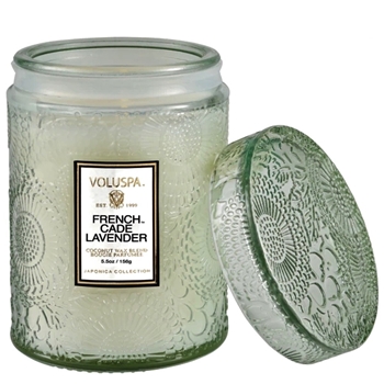 Voluspa - Japonica - French Cade Lavender Small Glass Jar Candle 5.5oz 50HR