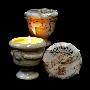 Nouvelle Candle - Jardin Petite French Urn 6OZ, 25-30HR 3W/3.5H
