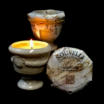 Nouvelle Candle - Mahogany & Tobac Petite French Urn 6OZ, 25-30HR 3W/3.5H