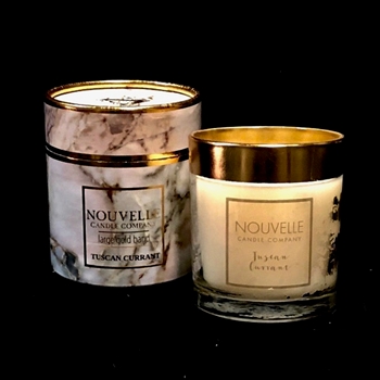 Nouvelle Signature - Tuscan Currant Gold Band Candle 8OZ Boxed