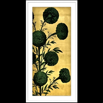 30W/58H Framed Print - Gilded Floral 3  Zinnia  - Lillian August