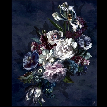40W/50H Giclee - Delft Blooms II - Jackie Von Tobel