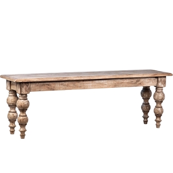 Dining Table Bench - Lima Reclaimed Pine Natural/Sealed 55L/14D/18H