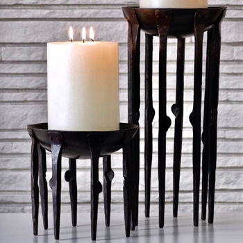 Candle Holder - Bothwell SMALL 9W/9H Hand Forged Blackened Iron