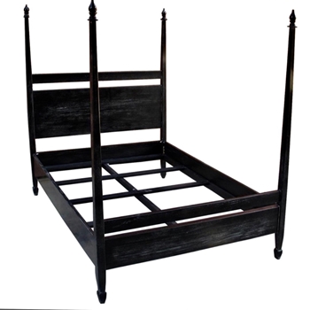Bed - Venice Queen Hand Rubbed Black 65W/85L/85H