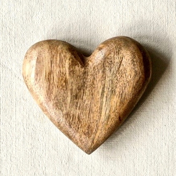 Heart - Hand Carved Mango Wood 4IN