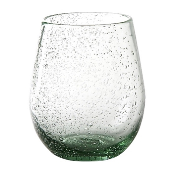 Bubble Glass - Stemless Tumbler Aqua 4x4in 16oz