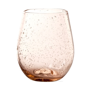 Bubble Glass - Stemless Tumbler Blush 4x4in 16oz