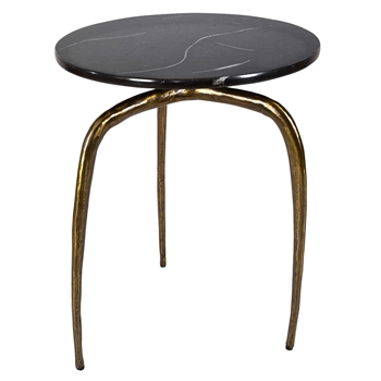 Accent Table - Wishbone - Marble & Gold finished Iron 20W/25H
