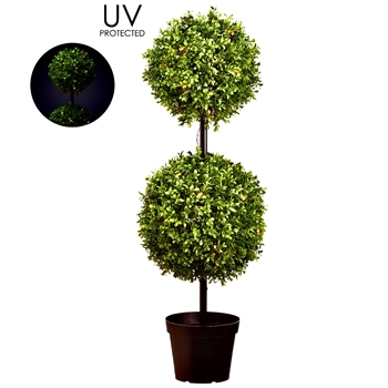 Boxwood - Topiary UV Protected 50 LED lights Battery 37H 2 Ball - LPB251-GR