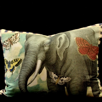 John Derian - Elephant's Trunk Sky Cushion Face 24W/18H
