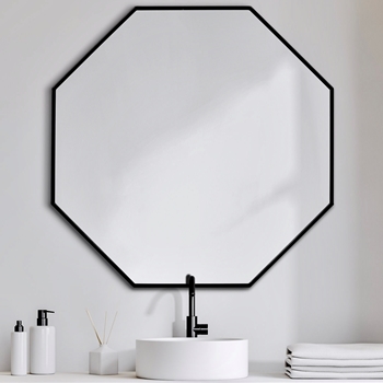 37W/37H Mirror - Helix Octagon Black