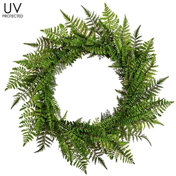 Fern - UVP Wreath 30in - UV Protected Mixed Ferns - PWF722-GR