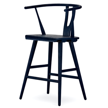 Bar Chair - Cecelia Counter Solid Parawood Indigo 21W/22D/38H Seat 25H