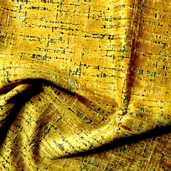 Velvet Jacquard - Moonstruck Sulfur Maize - 55in, 54% Polyester, 32% Viscose, Repeat 8.75V x7H, 30K DR. Dry Clean Only