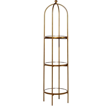 Etagere - Gold Dome Mirror Shelves Tall 18W/72H