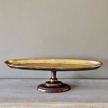 Tray - Pedestal Oval Continental MD 26W/8D/8H Bronze