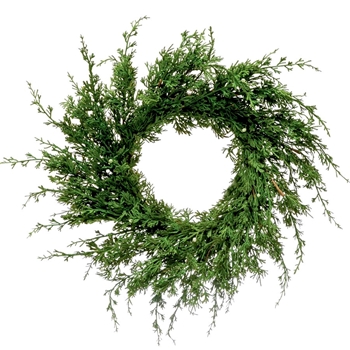 Juniper Wreath - Green Faux 28in