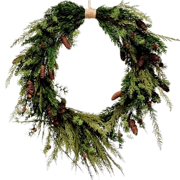 EVW - Wreath - Pine & Cone XL 31W/37H Inches