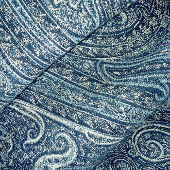 Jacquard - Hemingway Midnight Delft - 54in, 73% Cotton, 27% Polyester, 55in Wide, 28x28in Repeat.