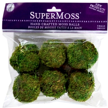 Moss Preserved - Globe 2in PKG 6 Natural Green