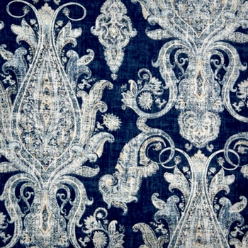 Print - Clairview Lakeland Delft - 54in, 55% Linen, 45% Rayon, Repeat - 27H x 25V, 15K DR, Dry Clean Only.