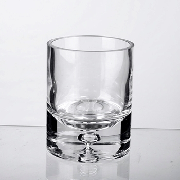 Vase - Cylinder Heavy Bubble Base Clear Glass 5W/6H Votive