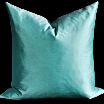 Silk Shantung Aqua Cushion 18IN