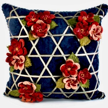 MacKenzie Childs Cushion - Bluetopia Indigo 20SQ