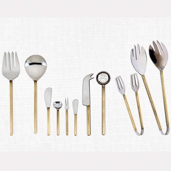 Cutlery Tapas Ribbed Gold & Stainless 9 Pieces Sold Individually
