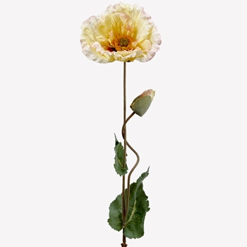 Poppy - Flower & Bud Wild - Yellow 26in - FSP295-YE