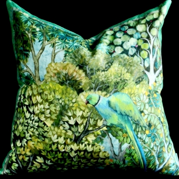 Designers Guild Cushion - Haryana Linen Emerald Face 22SQ