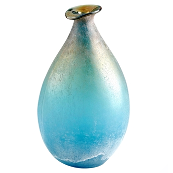 Vase - Sea of Dreams Azure Glass 7W/11H inches