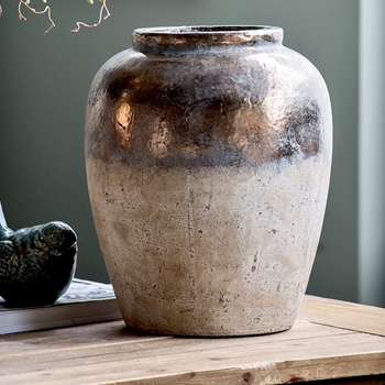 Vase - Candia Bronze Jar 13W/16H
