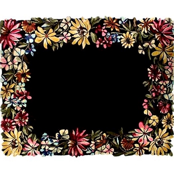Rug - Butterfly Garden Black Multi  96W/120IN Long - Tufted Carved Wool