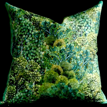 Designers Guild Cushion - Haryana Linen Emerald Reverse 22SQ