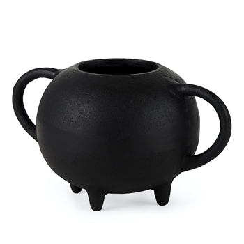 Vase - Cyrus Black Ceramic Squat 9W/8D/5H