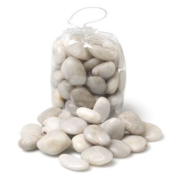 River Rock Stone - Medium 1KG Bag White
