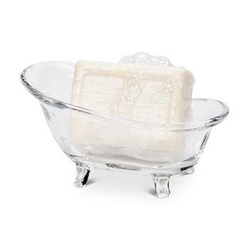 Soap Dish -  Bathtub - Clear Glass 6in
