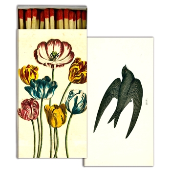 Matches - John Derian - Variegated Tulips & Swift - 4x2in Box50