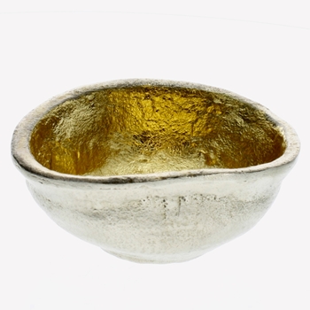 Bowl - Strada Gold/Silver Aluminium 5x4x2H - Decorative Use Only