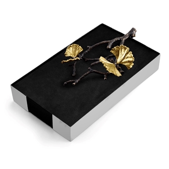 Aram Butterfly Ginkgo Napkin Box Guest 9X5