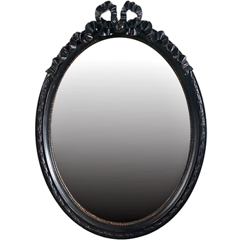14W/19H Mirror - Ribbon Oval Vintage Black