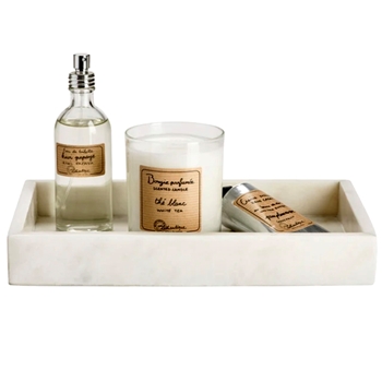 Lothantique - Belle de Provence Marble Tray 9.5x5.5x1.5in White (display product sold separately)