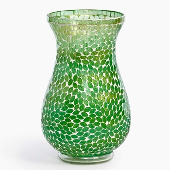 Vase - Jade Mosaic Glass LG 7W/12H