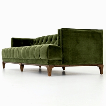 Sofa - Dylan Tufted 91L/35D/25H Durable Olive Polyester Velvet