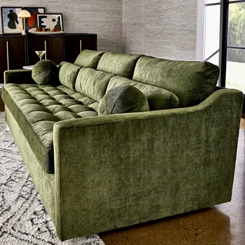 Sofa - Double Martini Olive Chenille Velvet 90W/38D/32H - Please call for pricing.